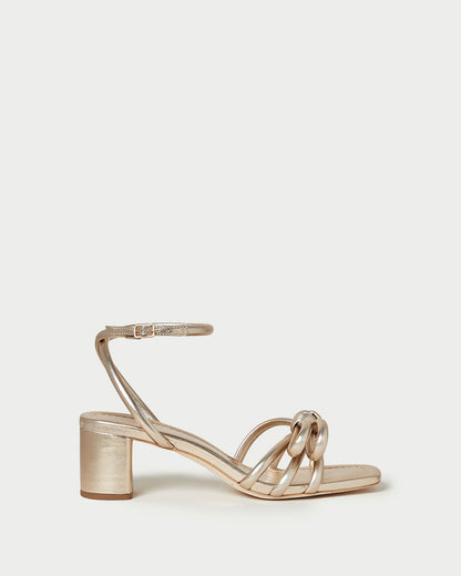 Loeffler Randall Best Seller - Mikel Champagne Bow Mid-Heel Sandal