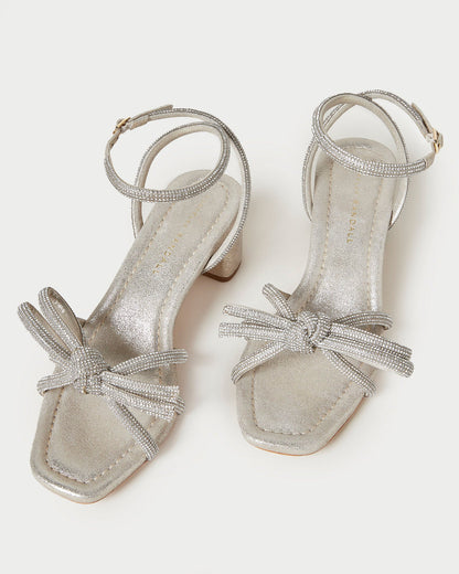 Loeffler Randall Hot Sale - Mikel Cappuccino Bow Mid-Heel Sandal