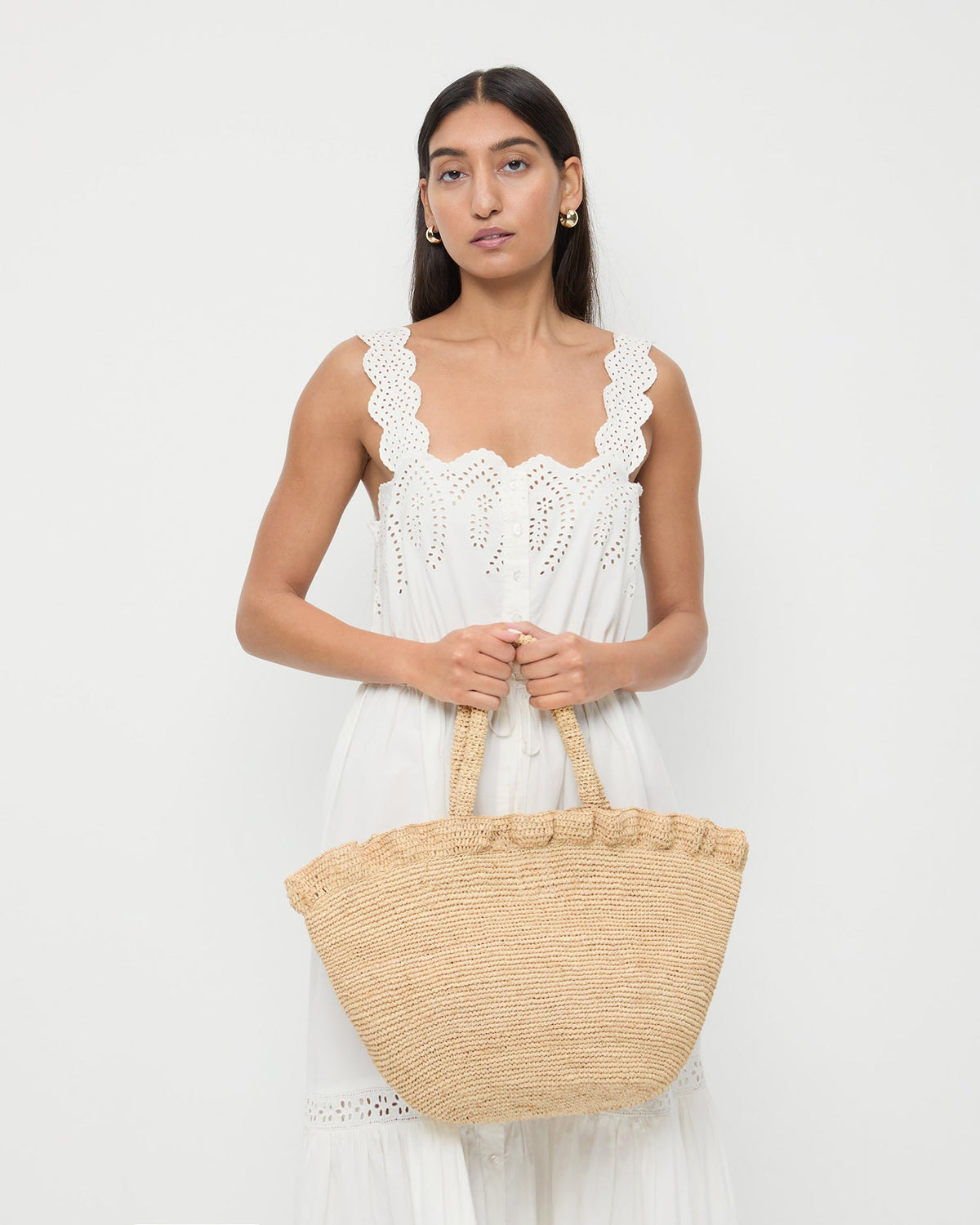 Loeffler Randall Smart Buy - Cyrus Natural Ruffled Woven Tote