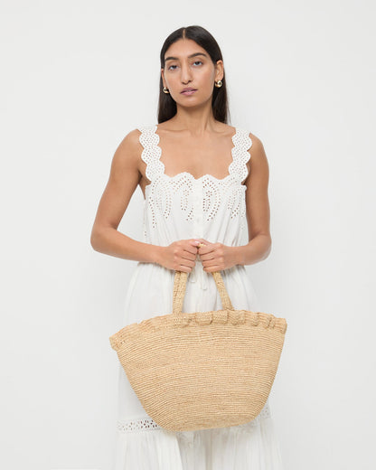 Loeffler Randall Smart Buy - Cyrus Natural Ruffled Woven Tote