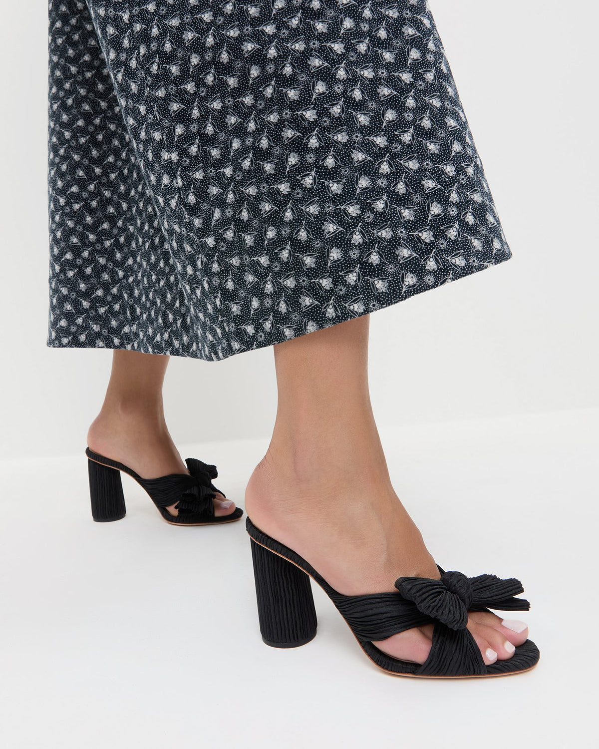 Loeffler Randall Great Value - Penny Black Pleated Bow Heel