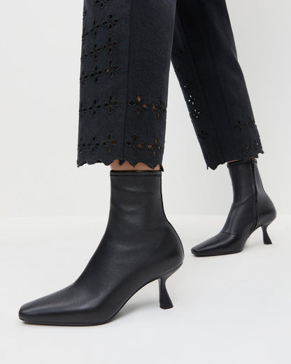 Loeffler Randall Great Value - Thandy Black Leather Curved Heel Bootie