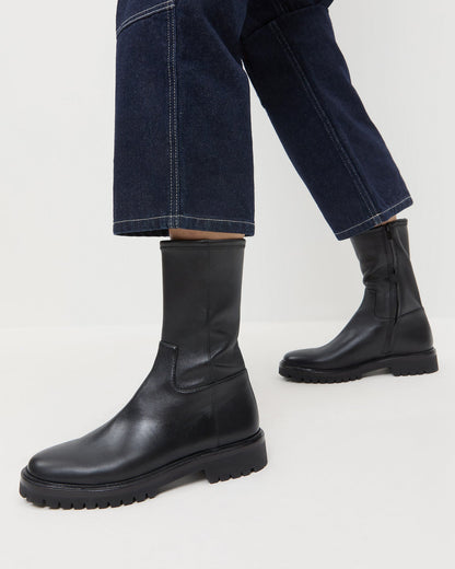 Loeffler Randall Trending - Danny Black Leather Lug Boot