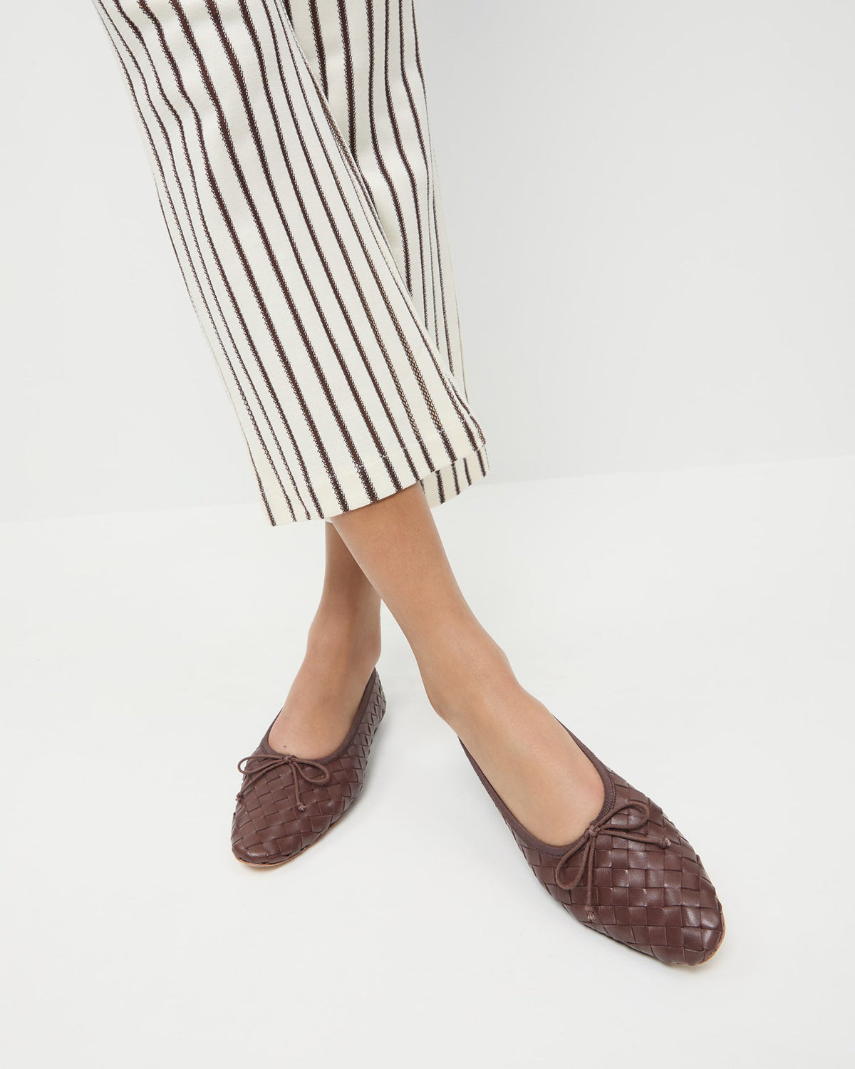 Loeffler Randall Recommended - Landry Chocolate Woven Ballet Flat
