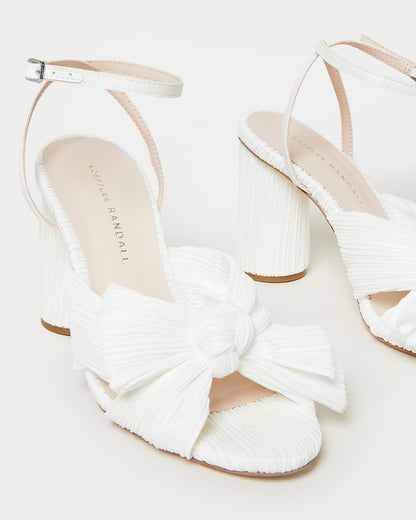 Loeffler Randall Value - Camellia White Pleated Bow Heel