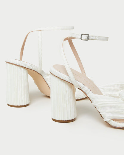Loeffler Randall Value - Camellia White Pleated Bow Heel