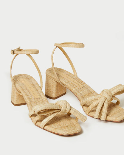 Loeffler Randall Quality - Mikel Natural Bow Mid-Heel Sandal
