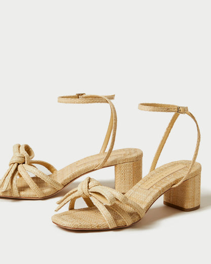 Loeffler Randall Quality - Mikel Natural Bow Mid-Heel Sandal