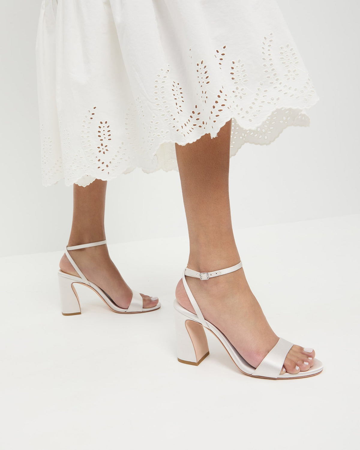 Loeffler Randall Best Price - Malia Cream Curved-Heel Sandal