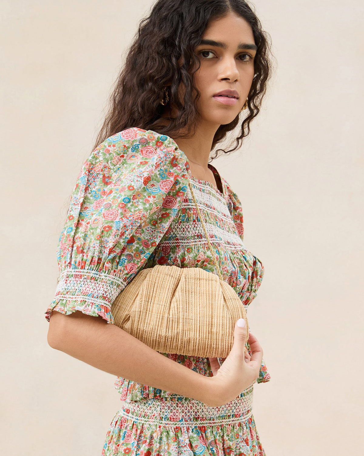 Loeffler Randall Hot Sale - Bailey Natural Pleated Dome Clutch