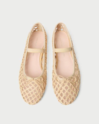 Loeffler Randall Everyday - Leonie Natural Crochet Ballet Flat