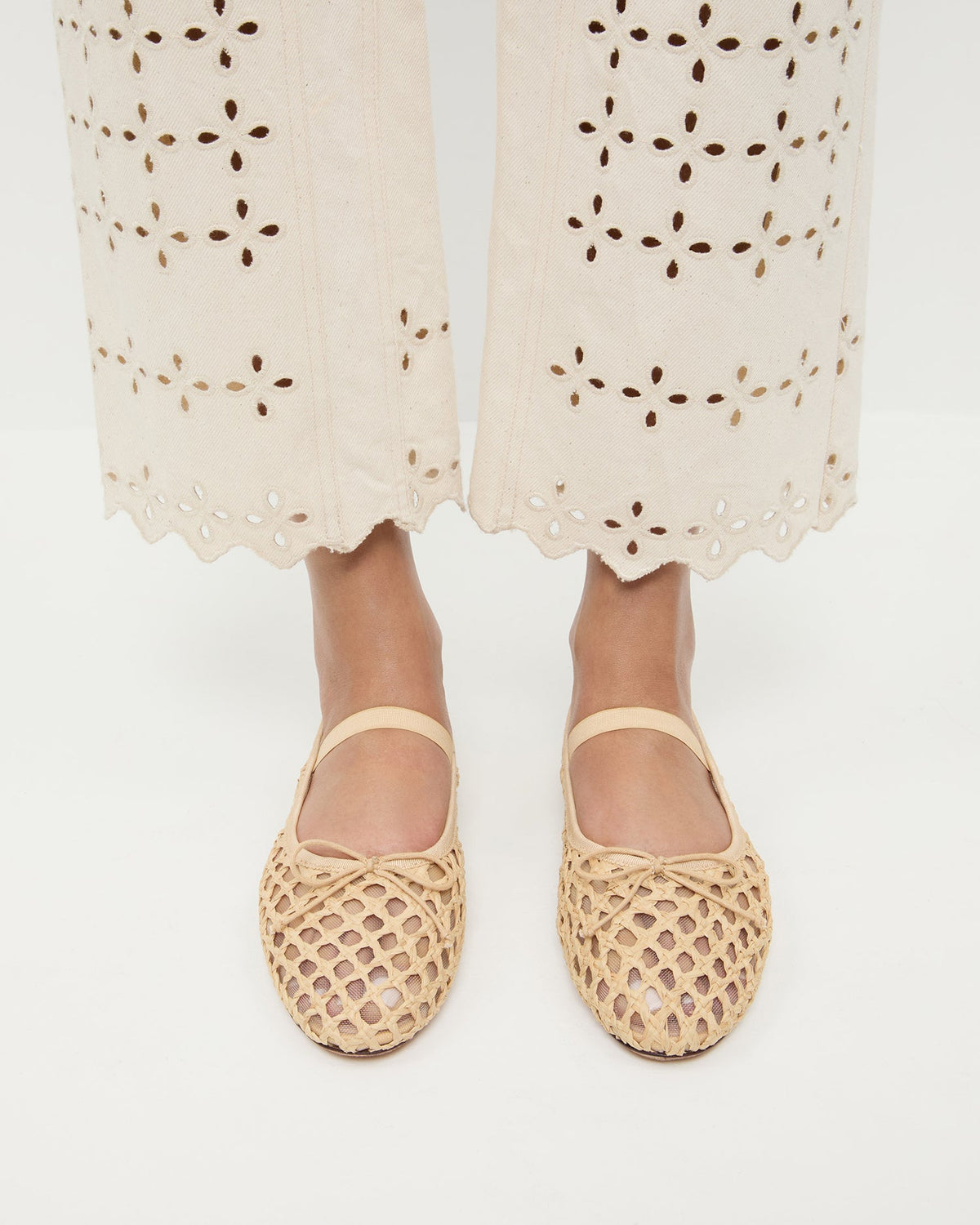 Loeffler Randall Everyday - Leonie Natural Crochet Ballet Flat