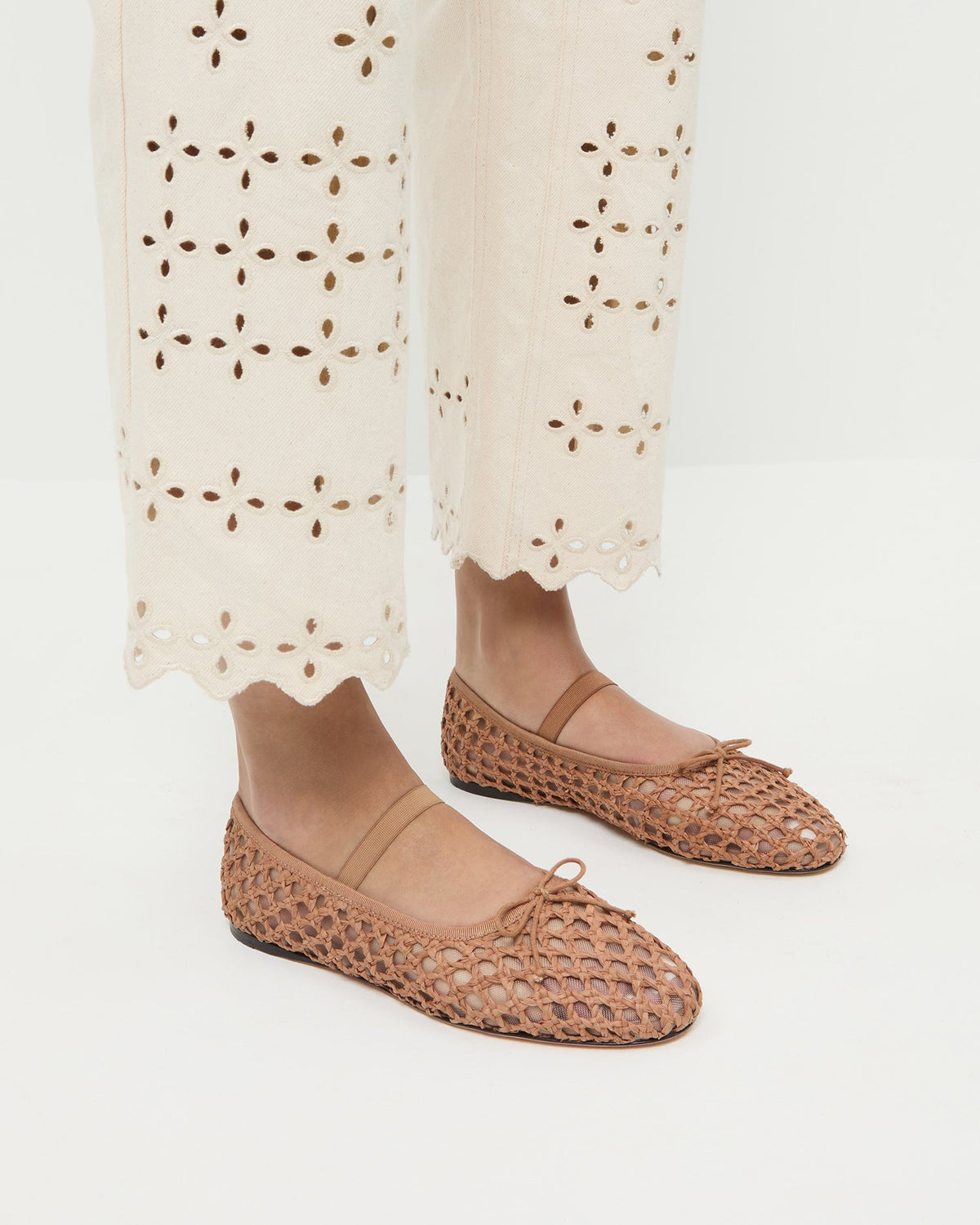 Loeffler Randall Quality - Leonie Brown Crochet Ballet Flat