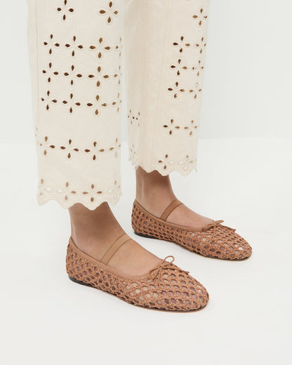 Loeffler Randall Quality - Leonie Brown Crochet Ballet Flat