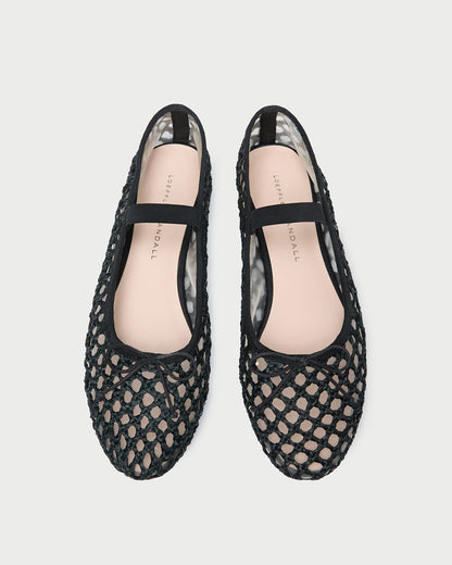 Loeffler Randall Trending - Leonie Black Crochet Ballet Flat