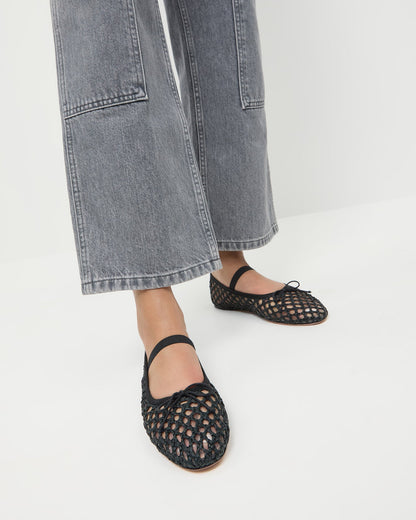 Loeffler Randall Trending - Leonie Black Crochet Ballet Flat