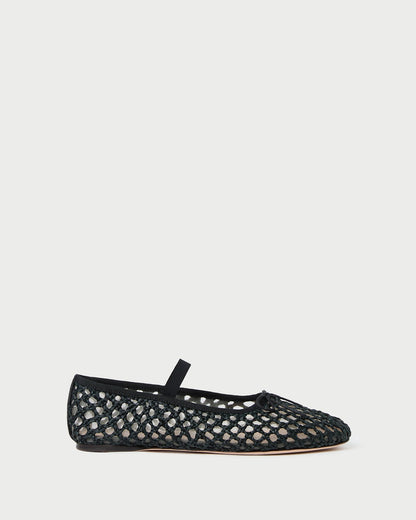 Loeffler Randall Trending - Leonie Black Crochet Ballet Flat