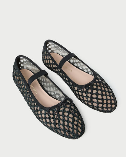 Loeffler Randall Trending - Leonie Black Crochet Ballet Flat
