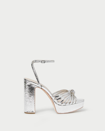 Loeffler Randall Top Pick - Rivka Silver Knot Platform Sandal