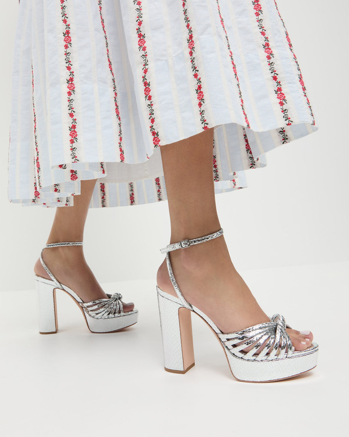 Loeffler Randall Top Pick - Rivka Silver Knot Platform Sandal