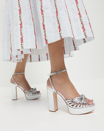 Loeffler Randall Top Pick - Rivka Silver Knot Platform Sandal