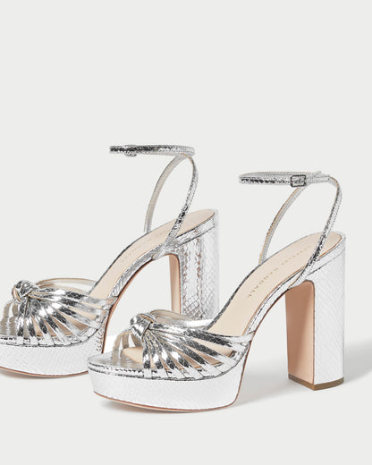 Loeffler Randall Top Pick - Rivka Silver Knot Platform Sandal