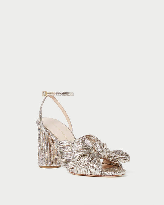 Loeffler Randall Featured - Camellia Champagne Pleated Bow Heel