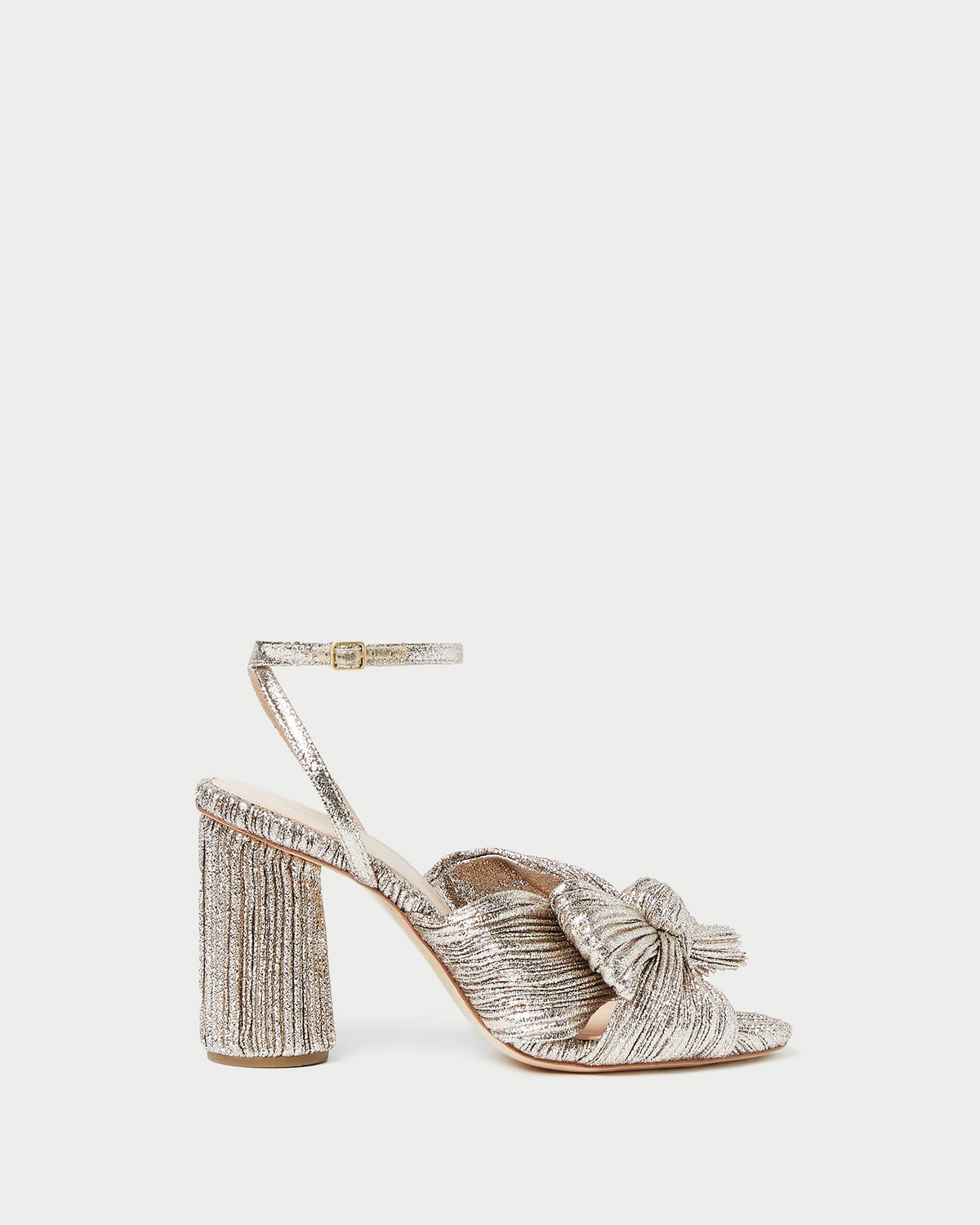 Loeffler Randall Featured - Camellia Champagne Pleated Bow Heel