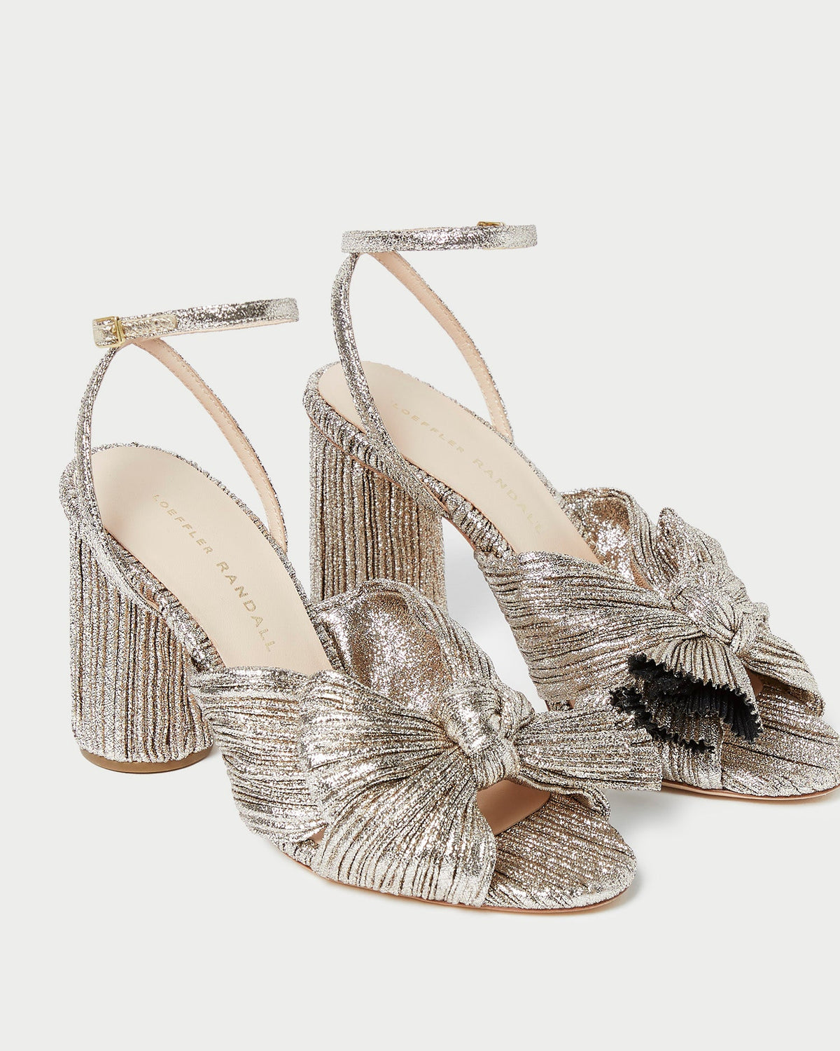 Loeffler Randall Featured - Camellia Champagne Pleated Bow Heel