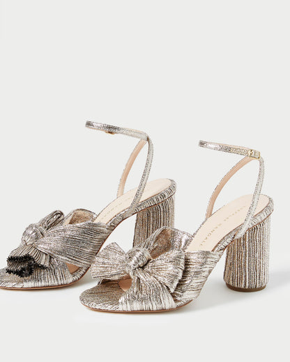 Loeffler Randall Featured - Camellia Champagne Pleated Bow Heel