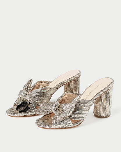 Loeffler Randall Signature - Penny Champagne Pleated Bow Heel