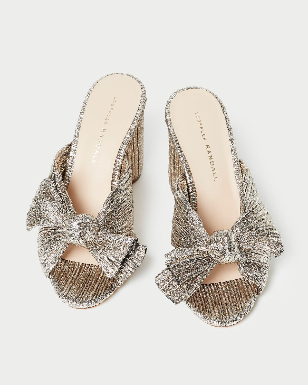 Loeffler Randall Signature - Penny Champagne Pleated Bow Heel