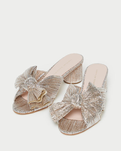 Loeffler Randall Top Pick - Emilia Champagne Pleated Bow Heel