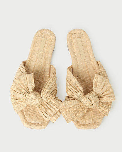 Loeffler Randall Everyday - Daphne Natural Bow Slide Sandal