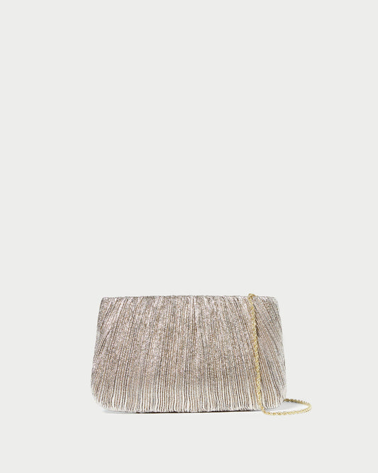 Loeffler Randall Trending - Brit Champagne Flat Pleated Clutch