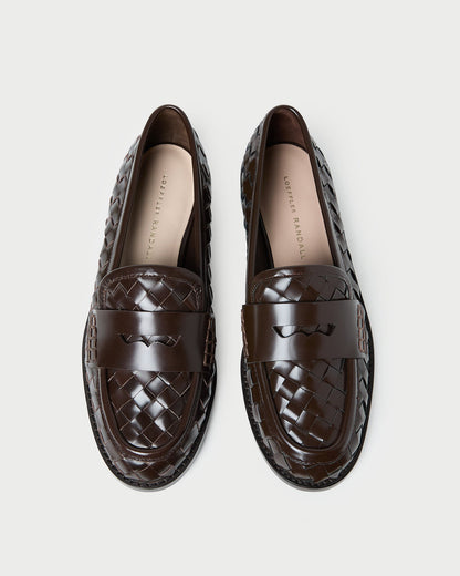 Loeffler Randall Discount - Rachel Espresso Woven Leather Loafer