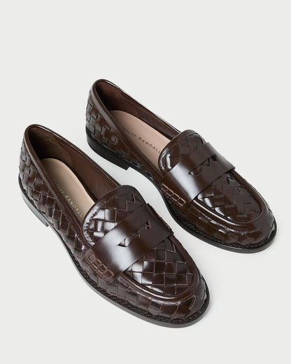 Loeffler Randall Discount - Rachel Espresso Woven Leather Loafer
