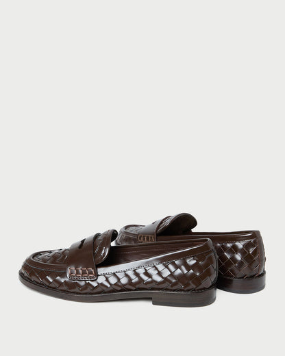Loeffler Randall Discount - Rachel Espresso Woven Leather Loafer