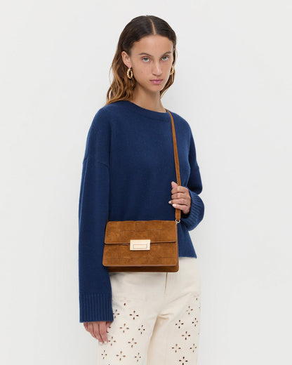 Loeffler Randall Value - Delphine Cacao Suede Shoulder Bag