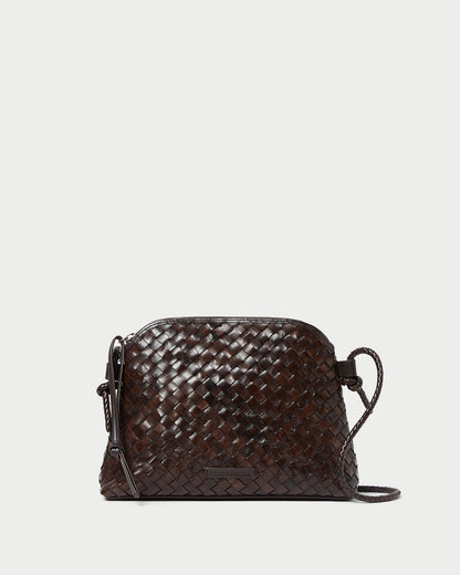 Loeffler Randall Top Pick - Mallory Chocolate Woven Leather Crossbody