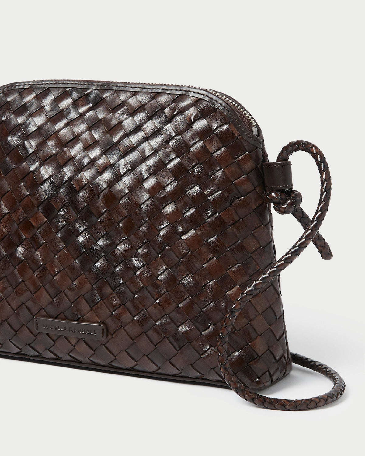 Loeffler Randall Top Pick - Mallory Chocolate Woven Leather Crossbody