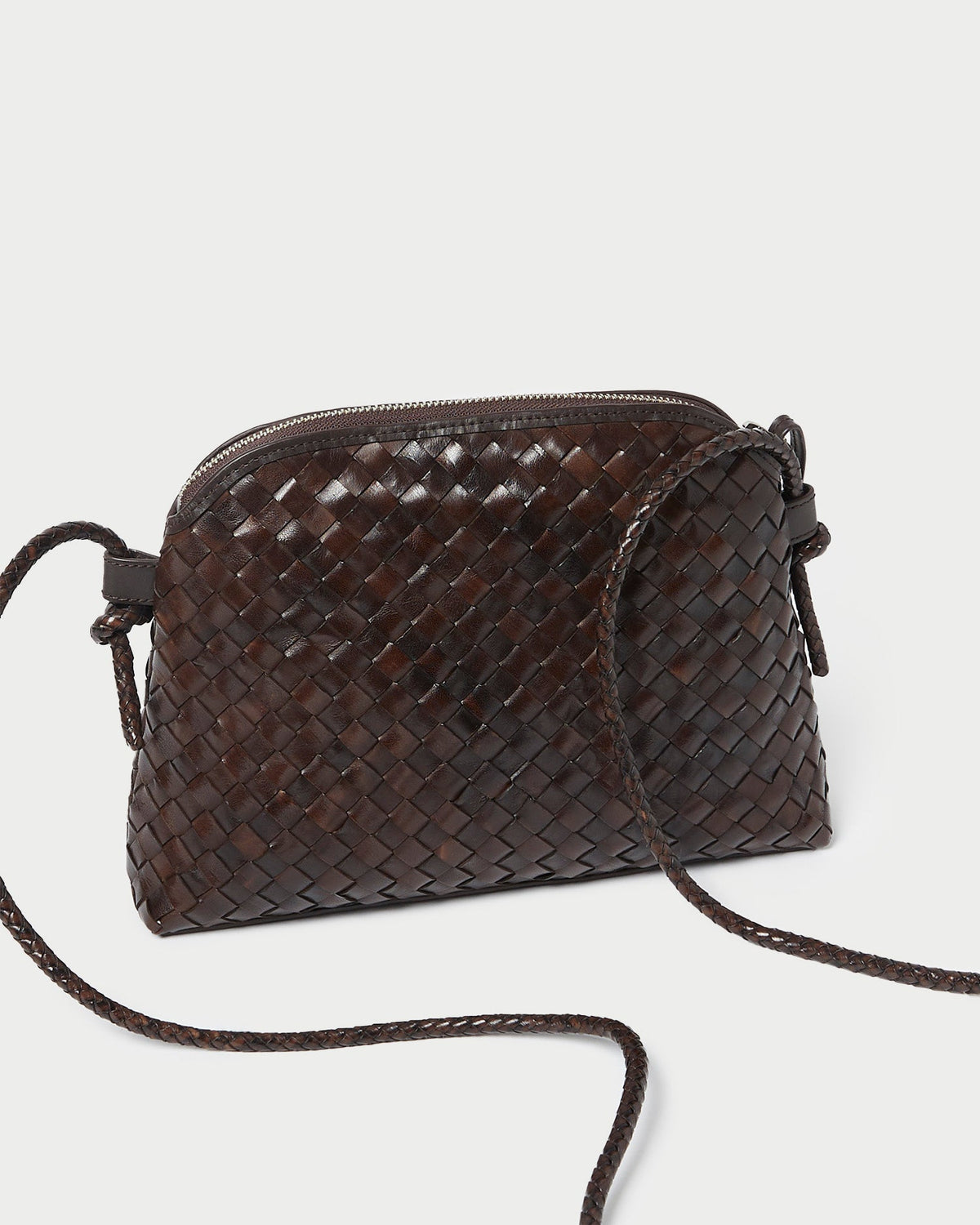 Loeffler Randall Top Pick - Mallory Chocolate Woven Leather Crossbody