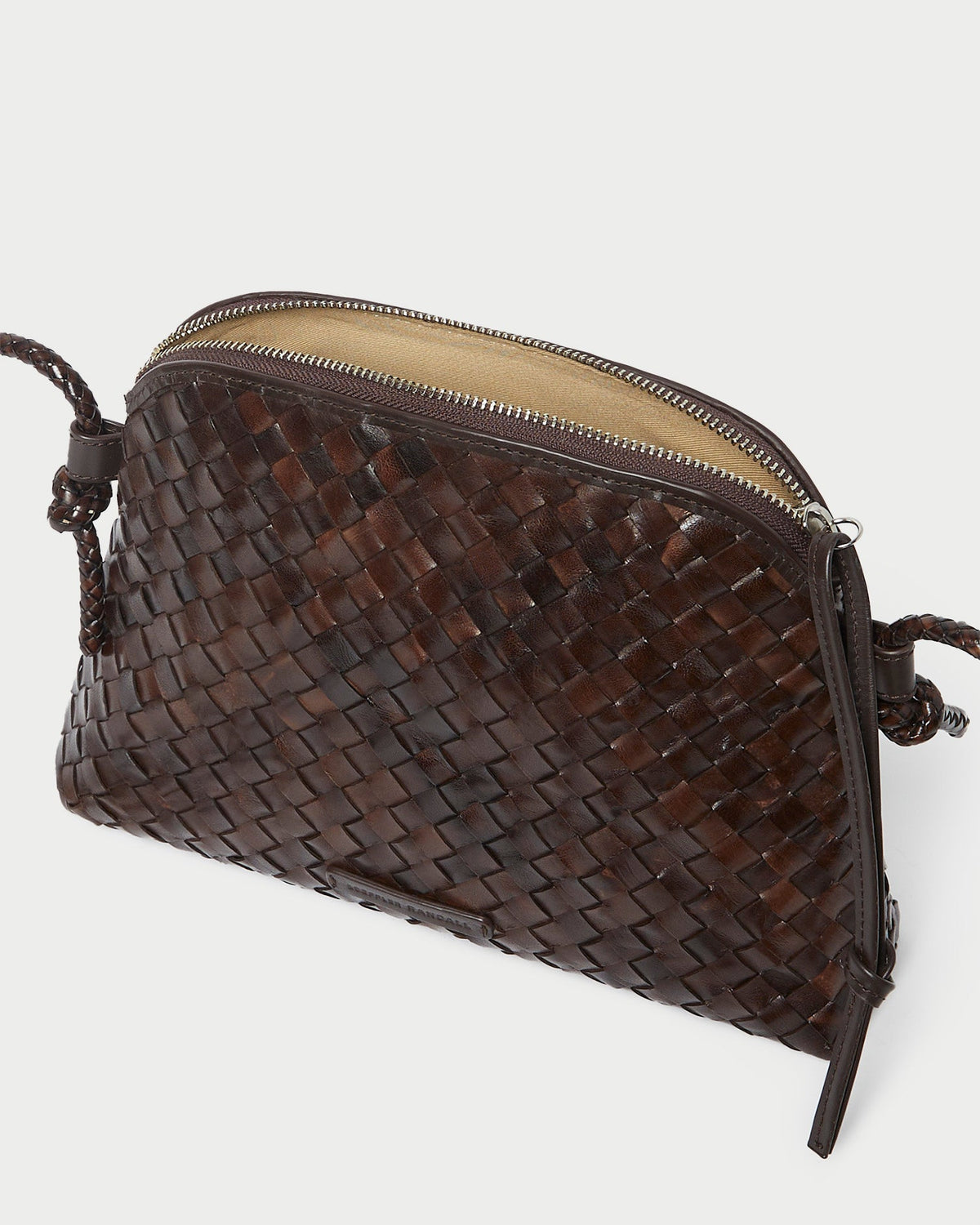 Loeffler Randall Top Pick - Mallory Chocolate Woven Leather Crossbody