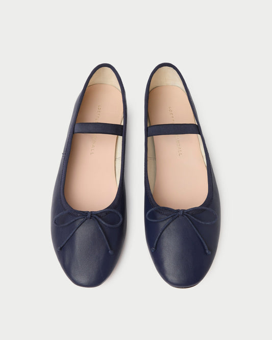 Loeffler Randall Quality - Leonie Navy Leather Ballet Flat