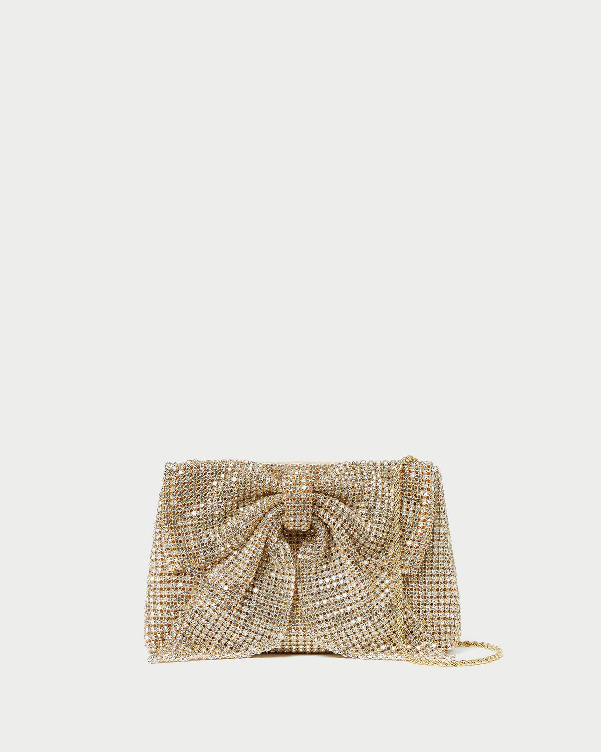 Loeffler Randall Premium - Jolene Gold Diamanté Bow Clutch