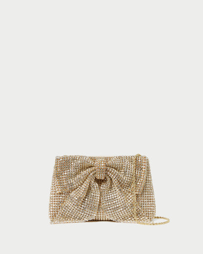 Loeffler Randall Premium - Jolene Gold Diamanté Bow Clutch