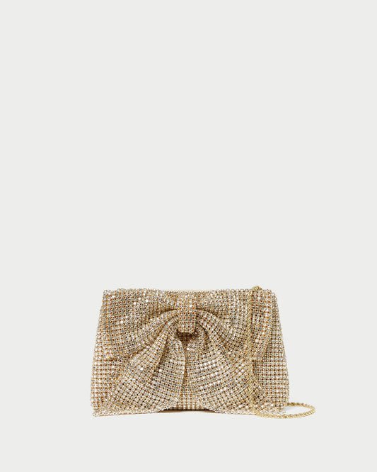 Loeffler Randall Premium - Jolene Gold Diamanté Bow Clutch