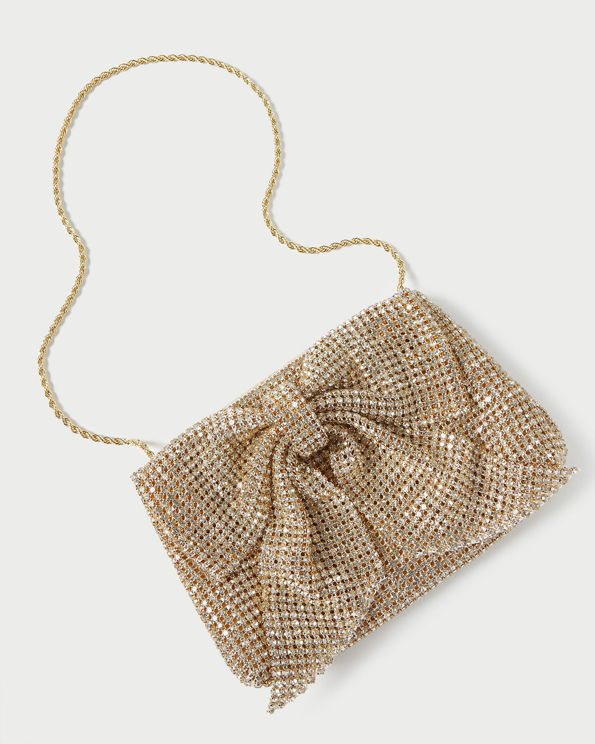 Loeffler Randall Premium - Jolene Gold Diamanté Bow Clutch