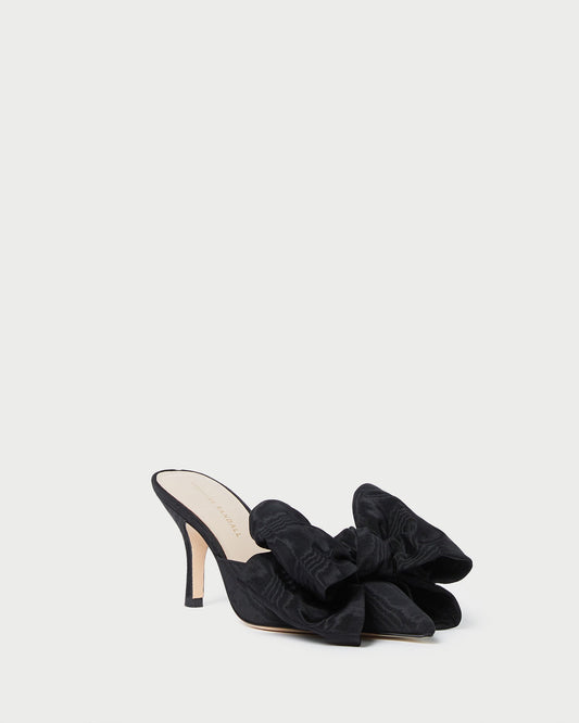 Loeffler Randall New - Margot Black Moiré Bow Mule