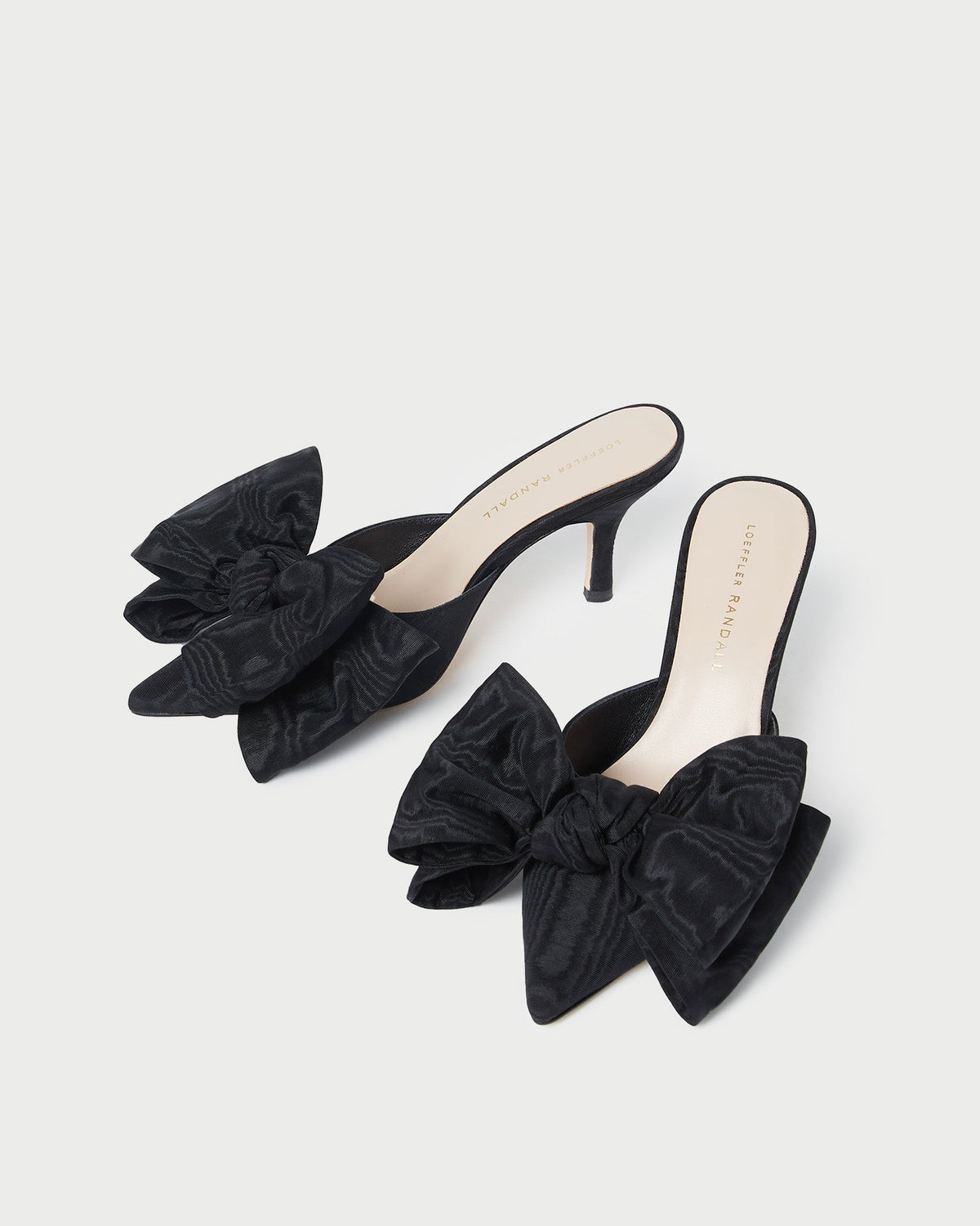 Loeffler Randall New - Margot Black Moiré Bow Mule